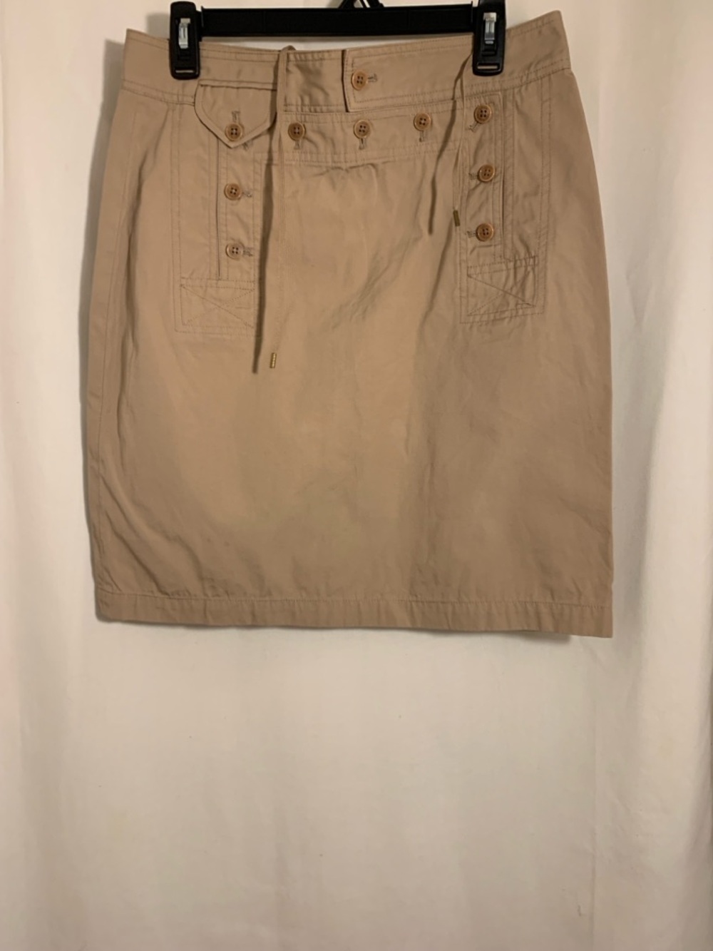Ralph Lauren Khaki Button-Detail Mini Skirt